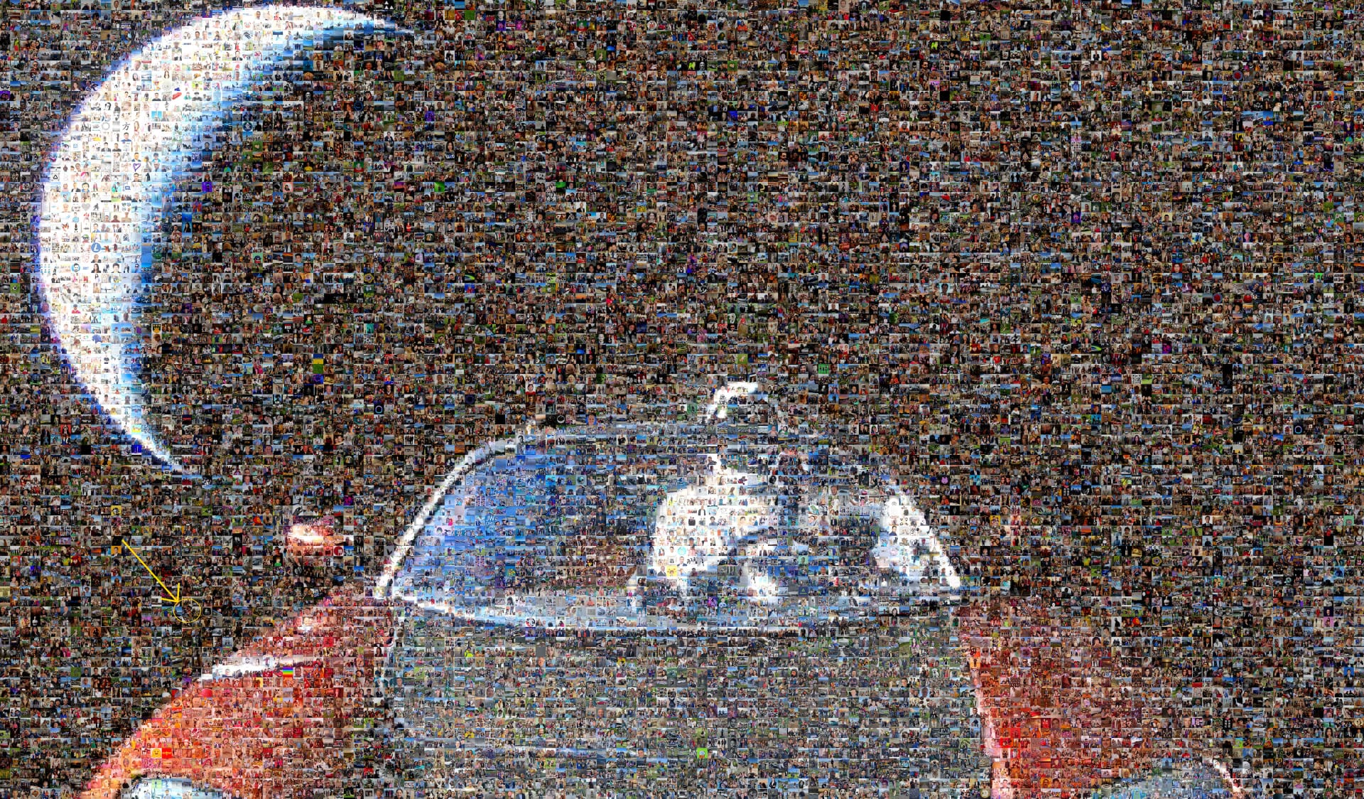 Tesla Mosaic in Space